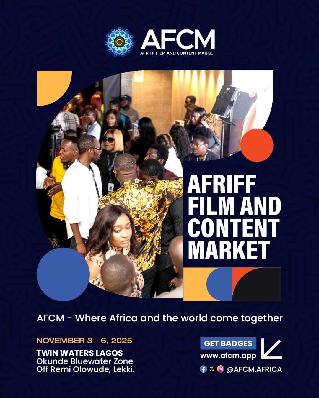 Exhibitors welcoming buyers inside the AFRIFF booth pavilion